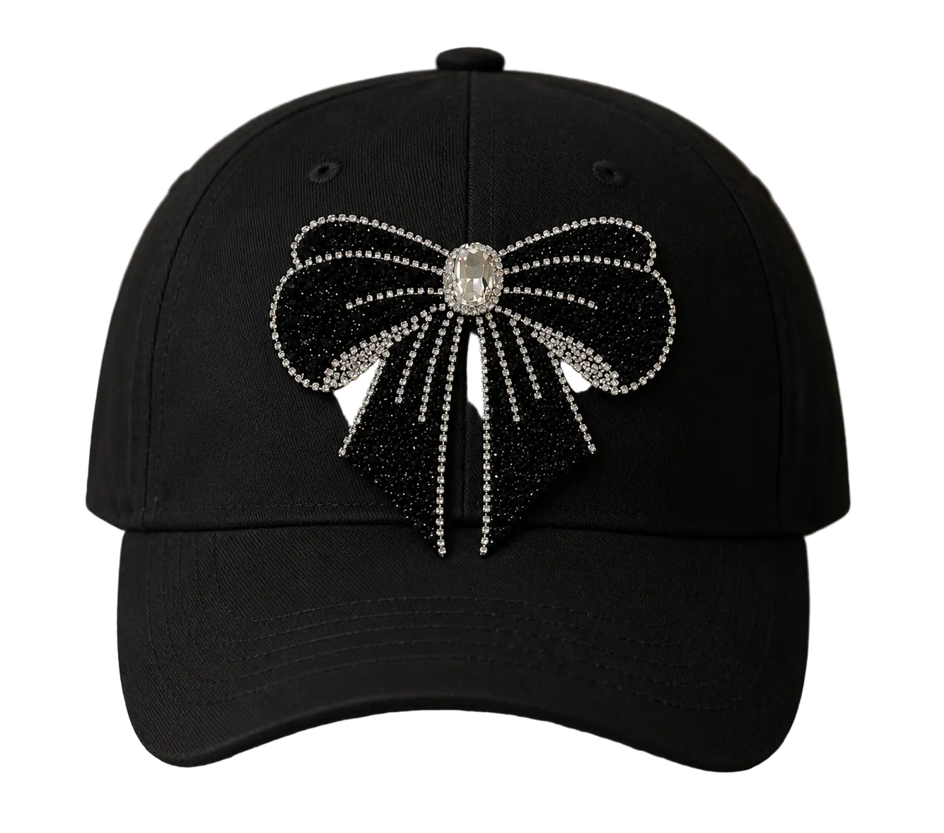 Elegant Rhinestone Bow Tie Brooch – Black Crystal Statement Pin