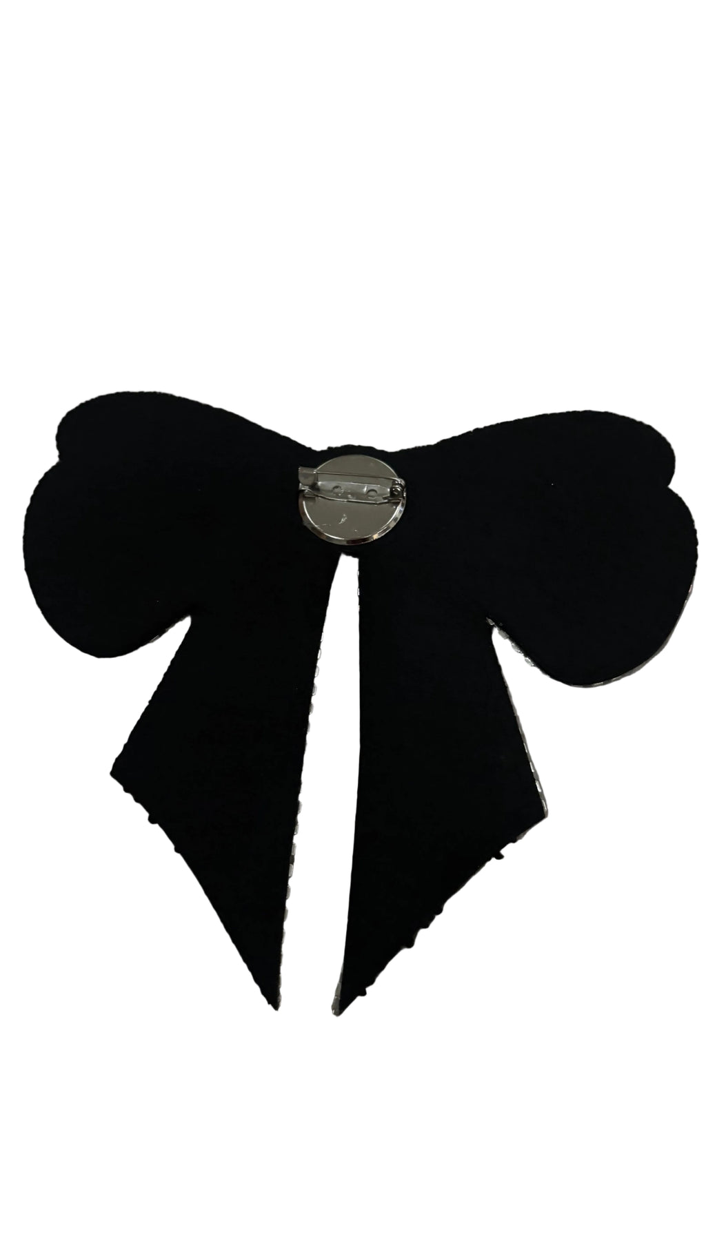 Elegant Rhinestone Bow Tie Brooch – Black Crystal Statement Pin