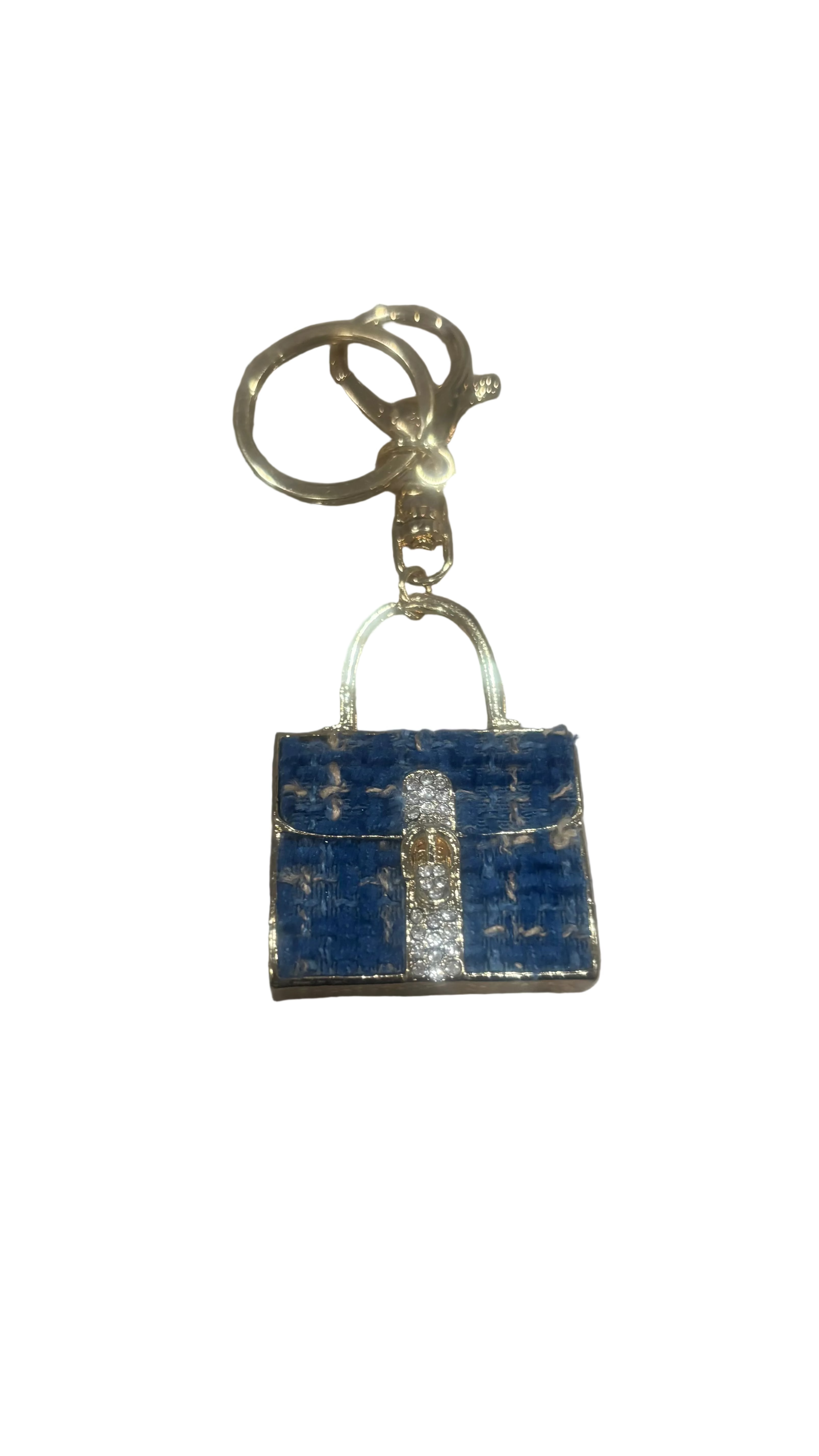 Chic Blue Handbag Keychain – Luxury Fashion Purse Charm