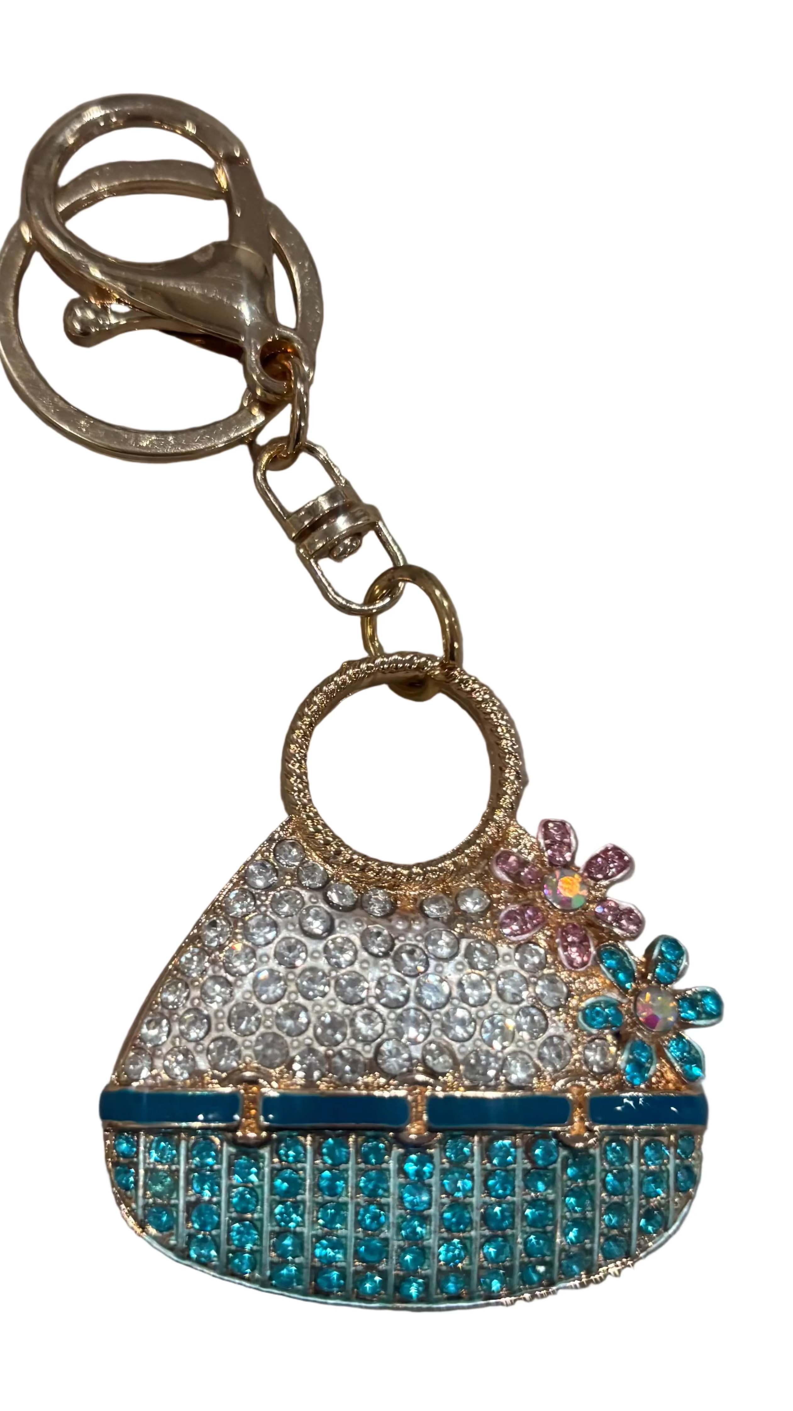 Crystal Handbag Keychain – Red Glamor- Crystal Blue Purse Charm