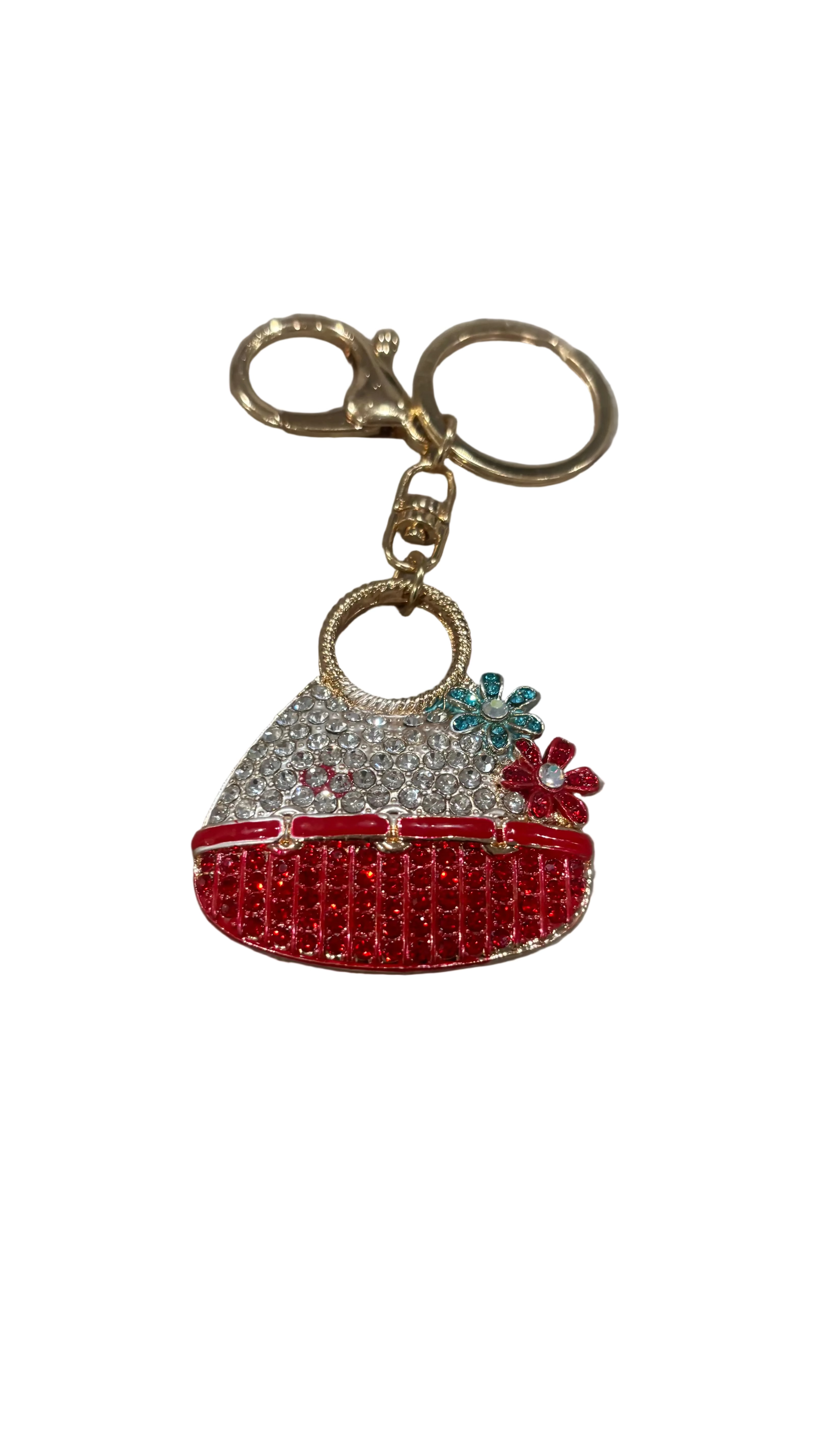 Crystal Handbag Keychain – Red Glamor- Crystal Blue Purse Charm