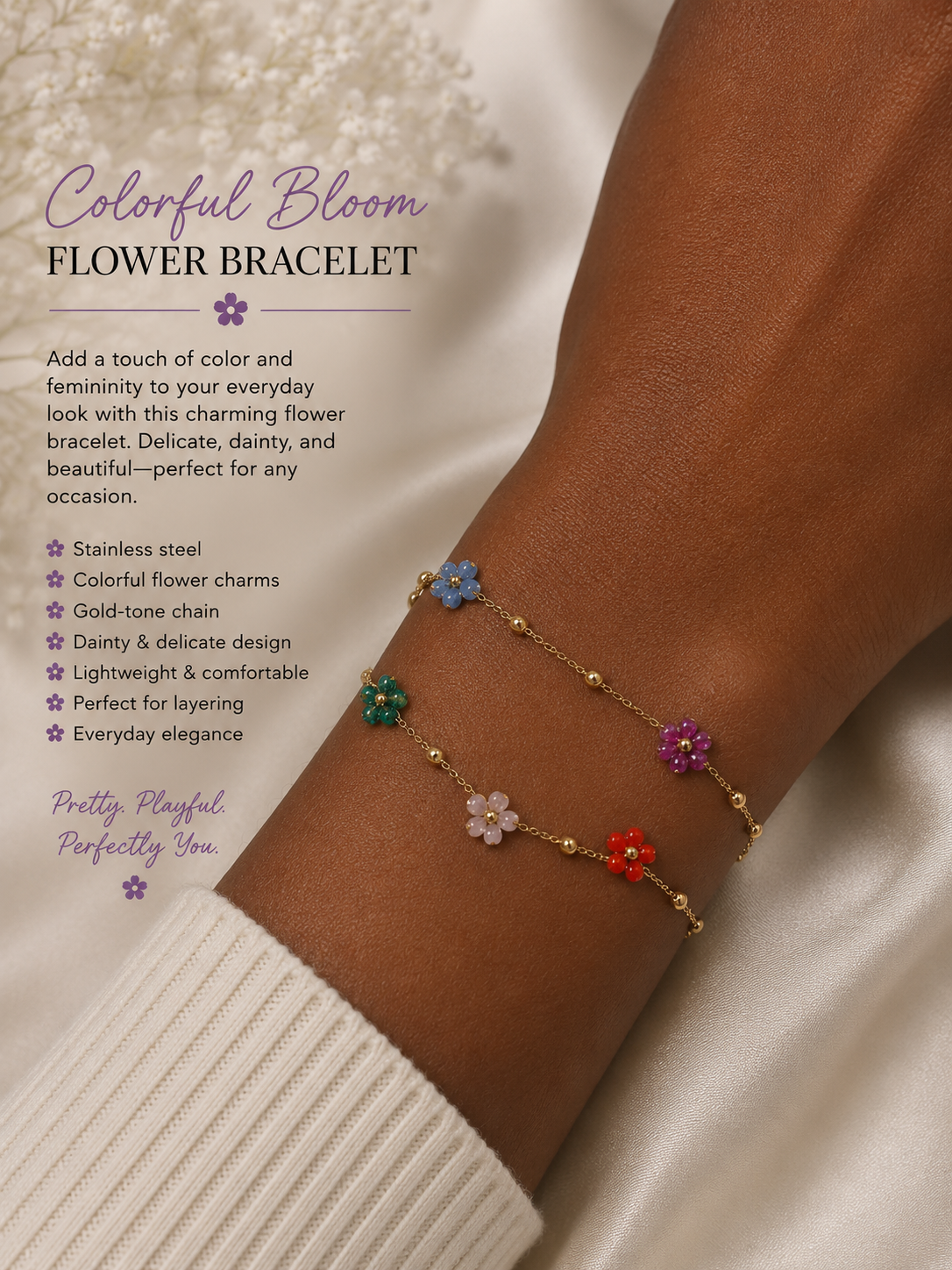 Colorful Bloom Flower Bracelet